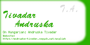 tivadar andruska business card